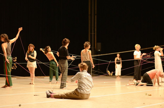 Figure 3 Carthographic Echoes as a participatory, lecture performance,Impulstanz-Lace Symposium, Vienna, August 2024